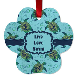 Sea Turtles Metal Paw Ornament - Double Sided