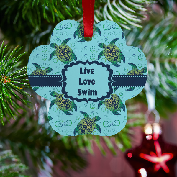 Sea Turtles Metal Paw Ornament - Lifestyle