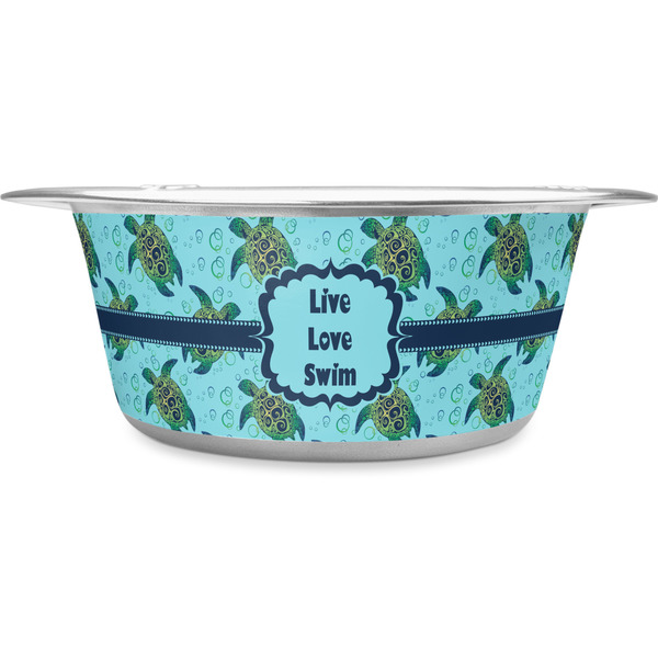 Custom Sea Turtles Stainless Steel Dog Bowl - Large (Personalized)