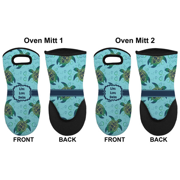 Sea Turtles Neoprene Oven Mitt - Set of 2 - Approval