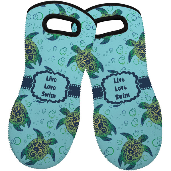 Sea Turtles Neoprene Oven Mitt -Set of 2 - Front