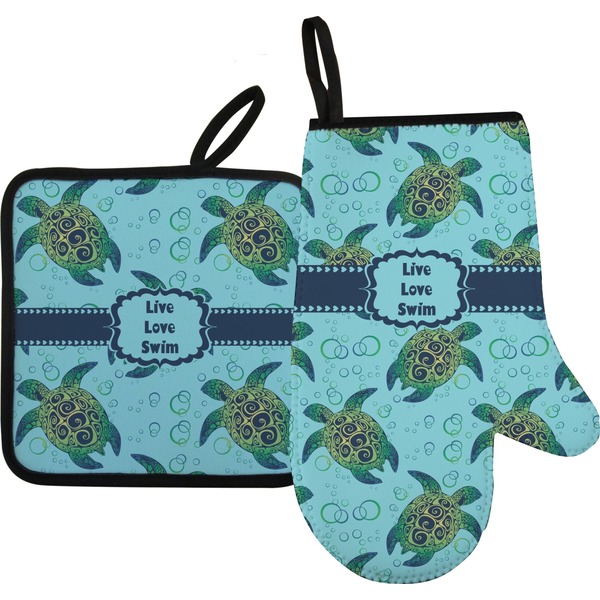 Custom Sea Turtles Oven Mitt & Pot Holder Set