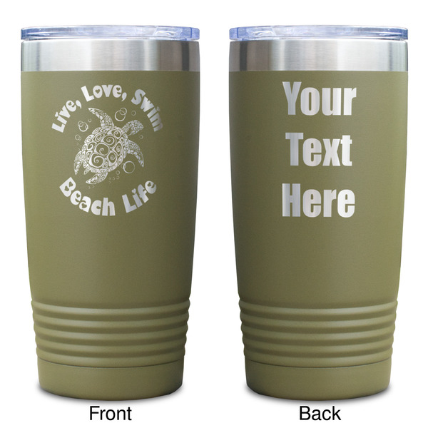 Sea Turtles Olive Polar Camel Tumbler - 20oz - Double Sided - Approval