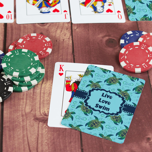 Sea Turtles On Table with Poker Chips