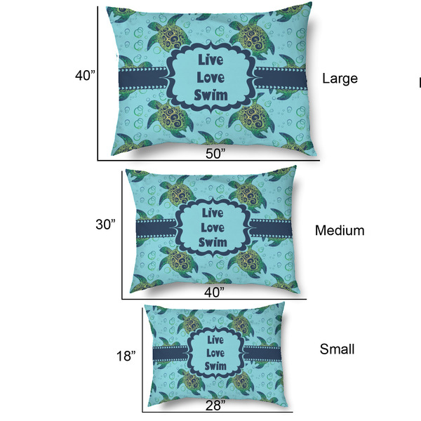 Sea Turtles Outdoor Dog Beds - SIZE CHART