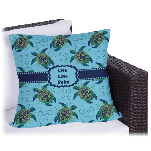 Custom Sea Turtles Outdoor Pillow (Personalized)
