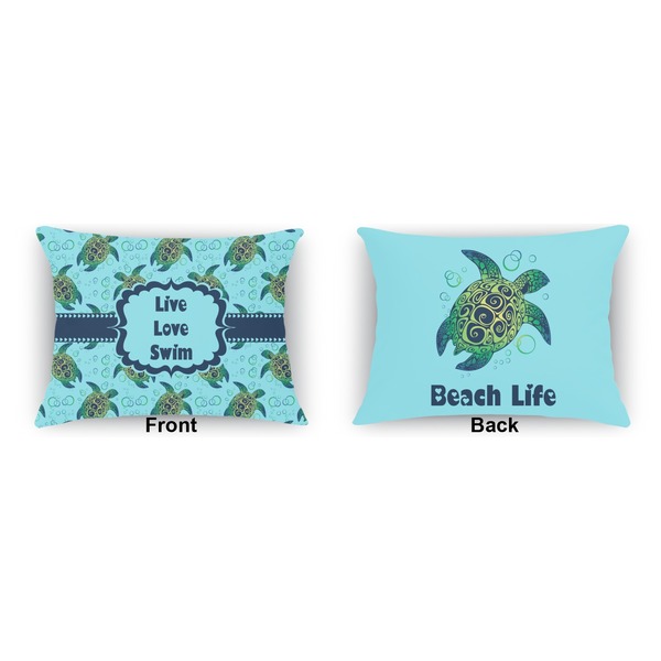 Sea Turtles  Outdoor Rectangular Throw Pillow (Front and Back)