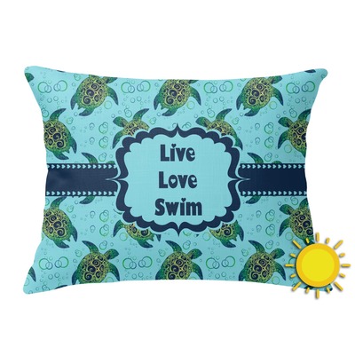 Sea Turtles Outdoor Throw Pillow (Rectangular) (Personalized)