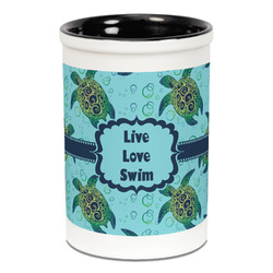 Sea Turtles Ceramic Pencil Holders - Black