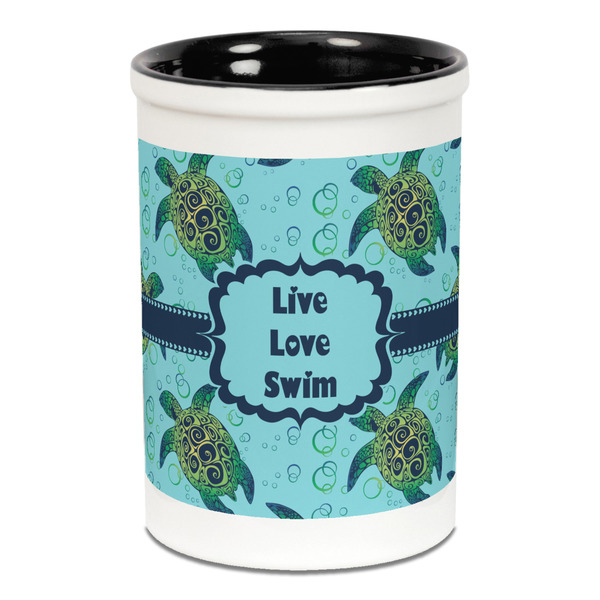 Sea Turtles Pencil Holder - Black