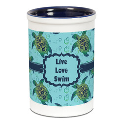 Sea Turtles Ceramic Pencil Holders - Blue