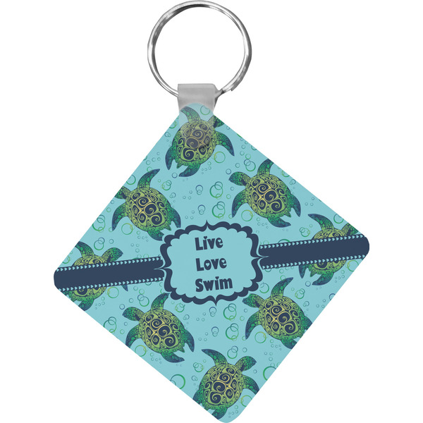 Custom Sea Turtles Diamond Plastic Keychain
