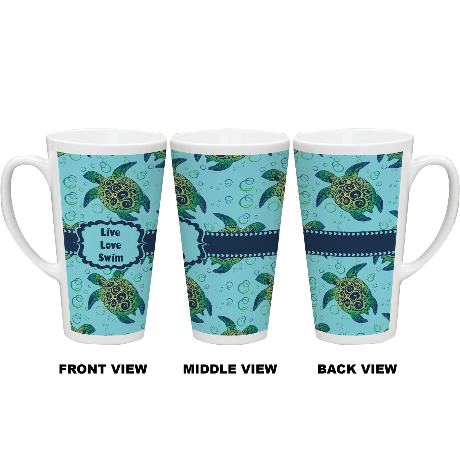 Sea Turtles Latte Mug (Personalized) YouCustomizeIt