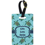 Sea Turtles Plastic Luggage Tag - Rectangular