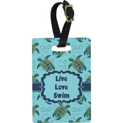 Sea Turtles Plastic Luggage Tag - Rectangular