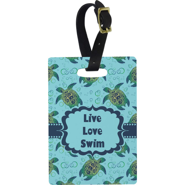 Custom Sea Turtles Plastic Luggage Tag - Rectangular