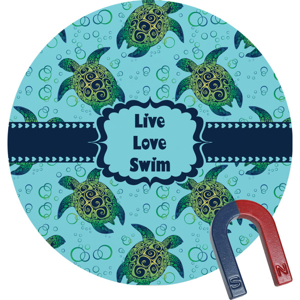 Custom Sea Turtles Round Fridge Magnet