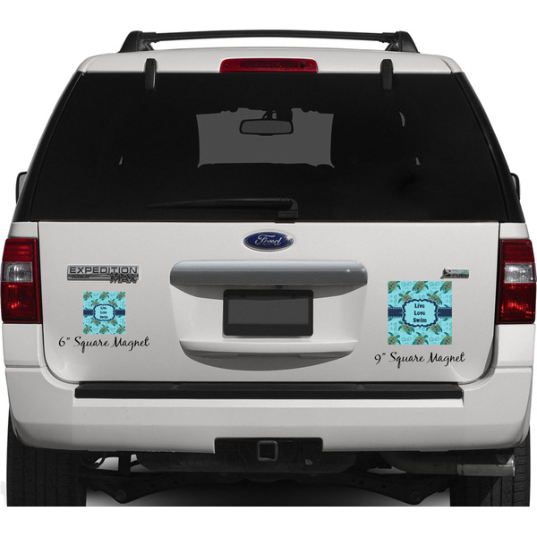 Sea Turtles Personalized Square Car Magnets on Ford Explorer