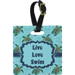 Sea Turtles Plastic Luggage Tag - Square