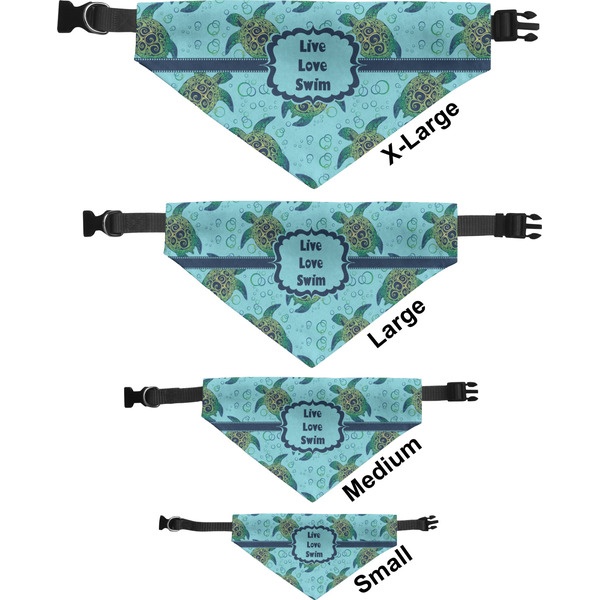 Sea Turtles Pet Bandana Sizes