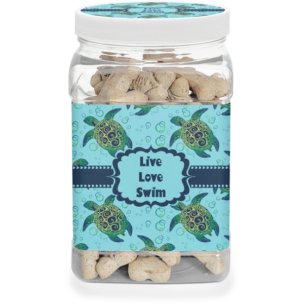 Custom Sea Turtles Dog Treat Jar (Personalized)