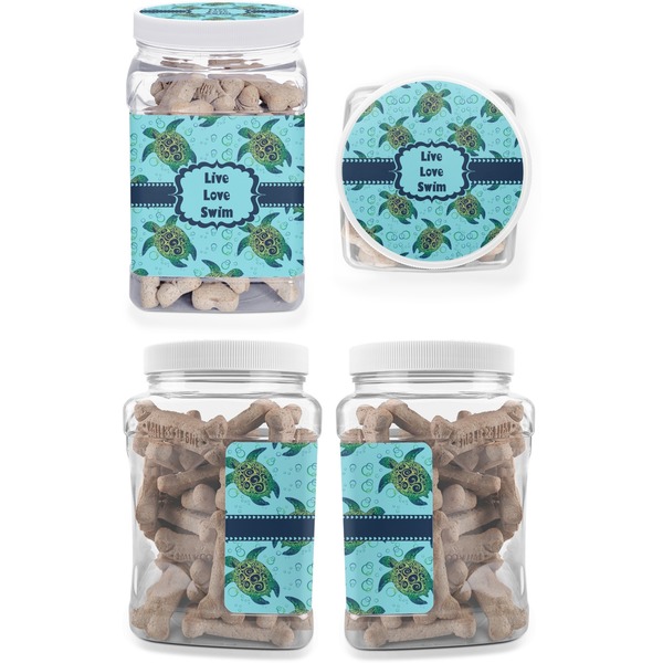 Sea Turtles Pet Treat Jar - Multiple Angles