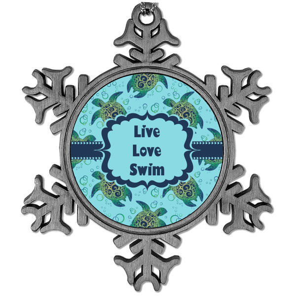 Custom Sea Turtles Vintage Snowflake Ornament