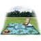 Sea Turtles Picnic Blanket - with Basket Hat and Book - in Use