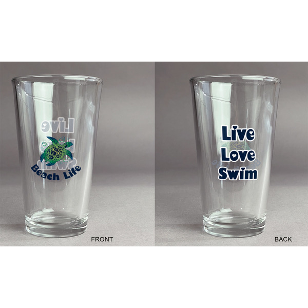 Sea Turtles Pint Glass - Two Content - Approval