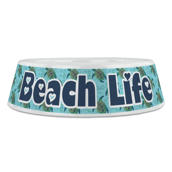 Sea Turtles Plastic Pet Bowls - Large - FRONT