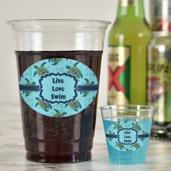 Sea Turtles Plastic Shot Glasses - In Context