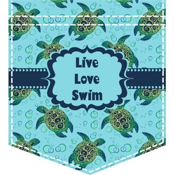 Sea Turtles Iron On Faux Pocket (Personalized)
