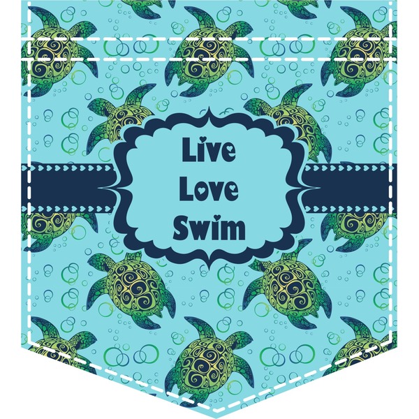 Custom Sea Turtles Iron On Faux Pocket (Personalized)