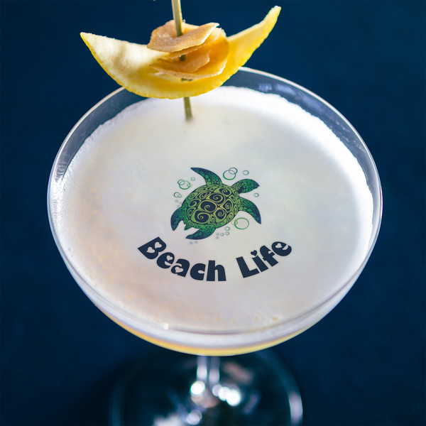 Sea Turtles Printed Drink Topper - XLarge - In Context