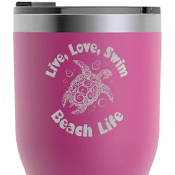 Sea Turtles RTIC Tumbler - Magenta - Laser Engraved - Double-Sided