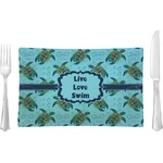 Sea Turtles Rectangular Glass Lunch / Dinner Plate - Single or Set (Personalized)