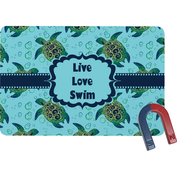 Custom Sea Turtles Rectangular Fridge Magnet (Personalized)