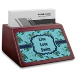 Sea Turtles Red Mahogany Business Card Holder (Personalized)