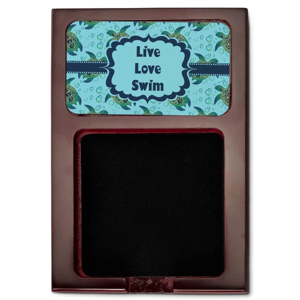 Sea Turtles Red Mahogany Sticky Note Holder - Flat