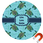 Sea Turtles Round Car Magnet - 6" (Personalized)