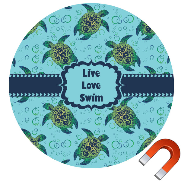 Custom Sea Turtles Round Car Magnet - 6" (Personalized)