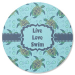 Sea Turtles Round Rubber Backed Coaster (Personalized)