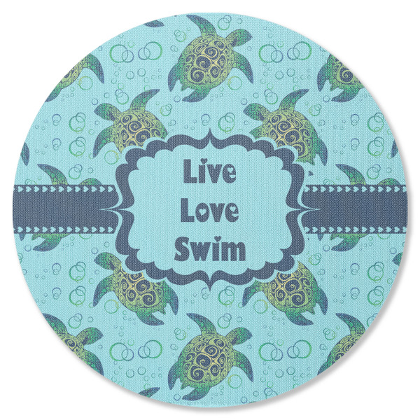 Custom Sea Turtles Round Rubber Backed Coaster (Personalized)