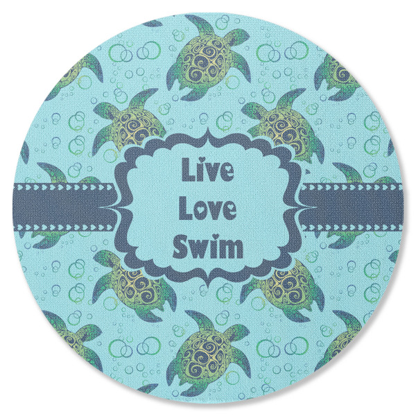 Sea Turtles Round Coaster Rubber Back - Single