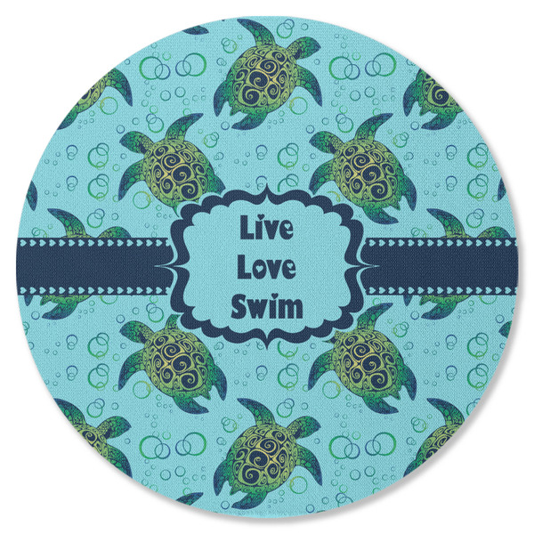 Sea Turtles Round Coaster Rubber Back - Single