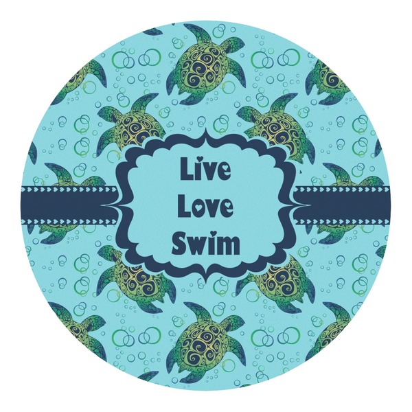 Custom Sea Turtles Round Decal - Large (Personalized)