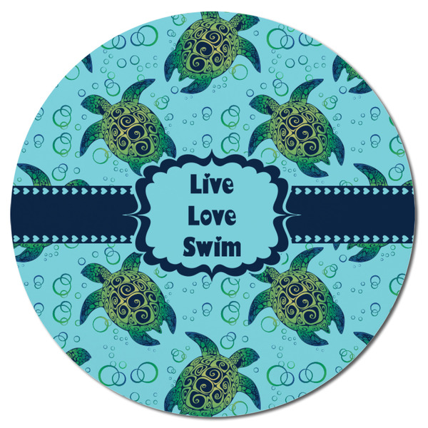 Sea Turtles Round Fridge Magnet - FRONT