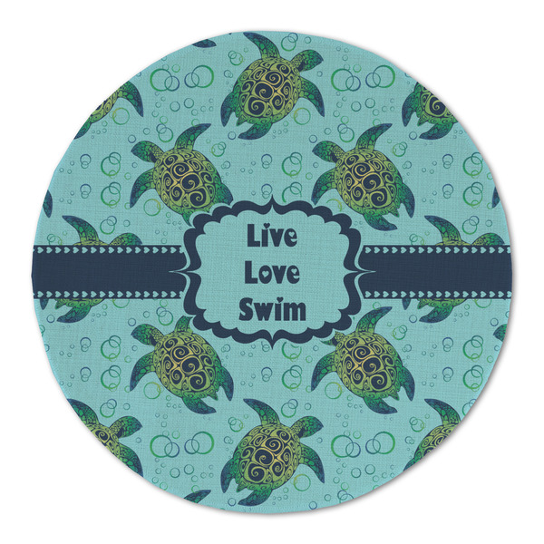 Custom Sea Turtles Round Linen Placemat - Single Sided