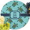 Sea Turtles Round Linen Placemats - Front (w flowers)