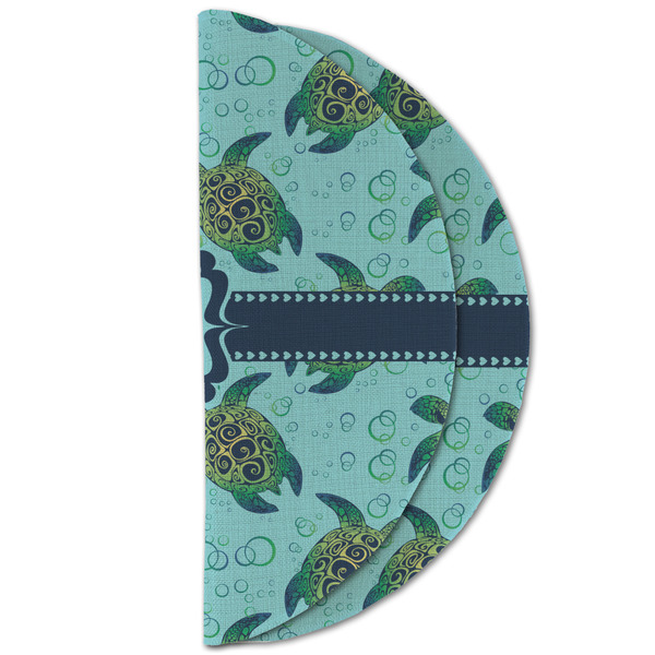 Sea Turtles Round Linen Placemats - HALF FOLDED (double sided)